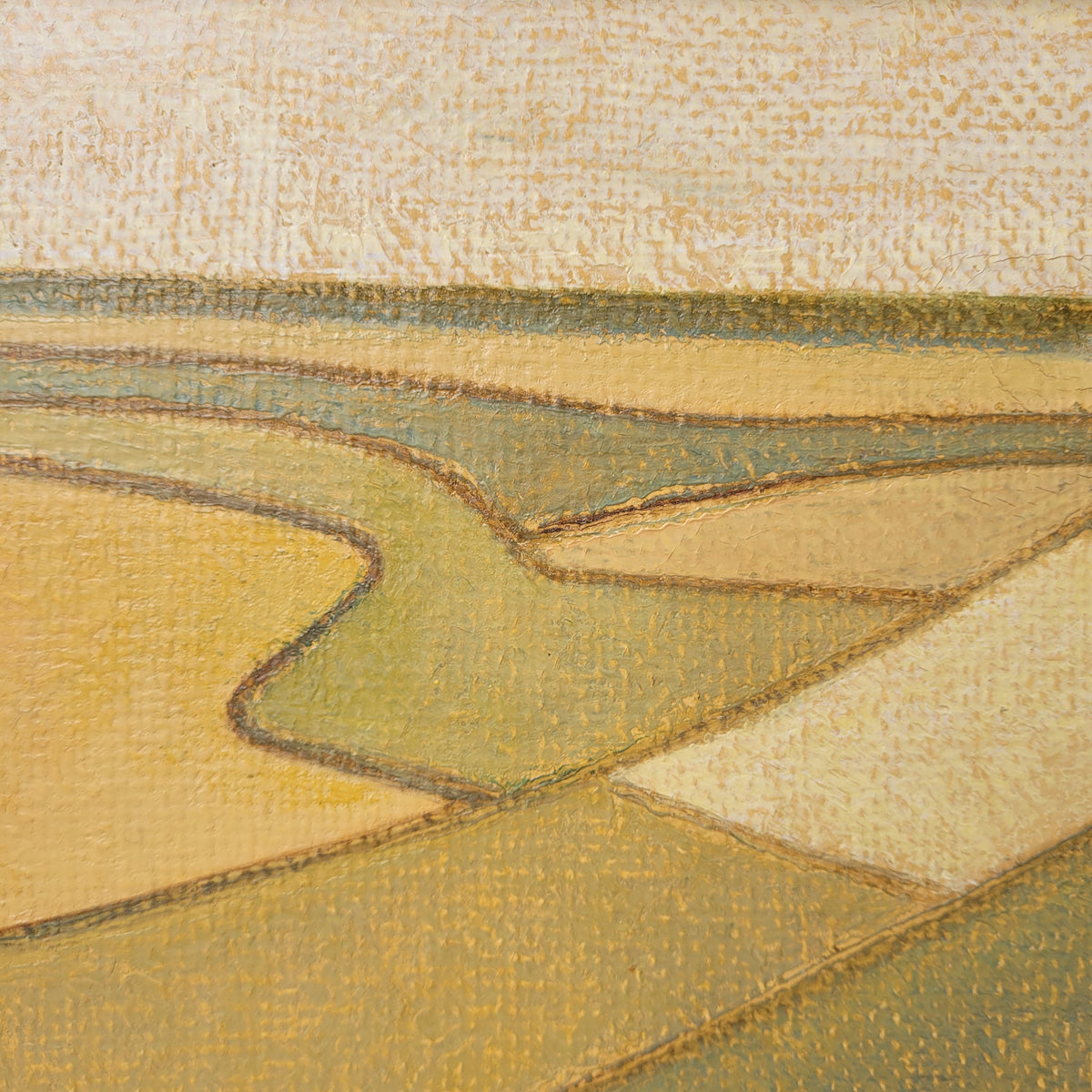 Óleo sobre lienzo “Paisaje palomar gris” Félix Cuadrado-Lomas, s. XX - Valladolid Grupo Simancas