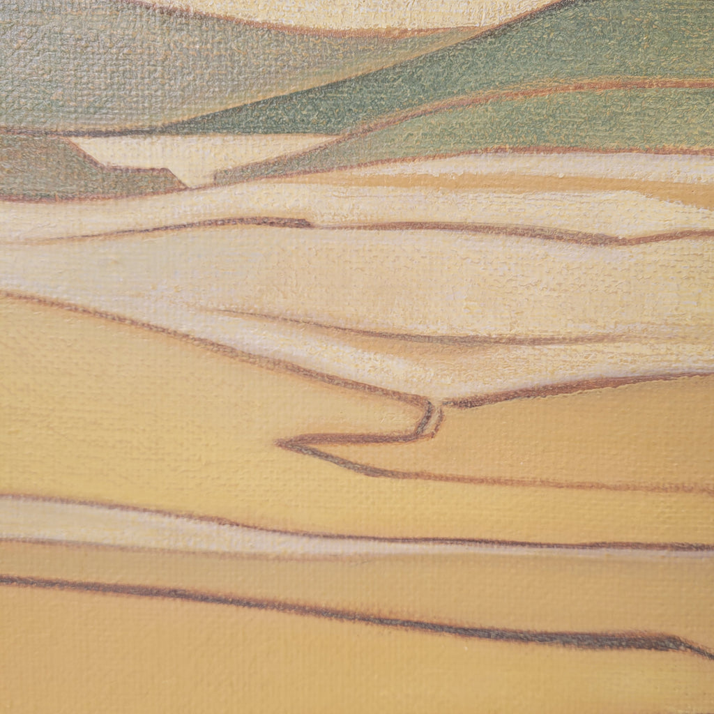 Óleo sobre lienzo “Paisaje amarillo con cerros” Félix Cuadrado-Lomas - Valladolid Grupo Simancas