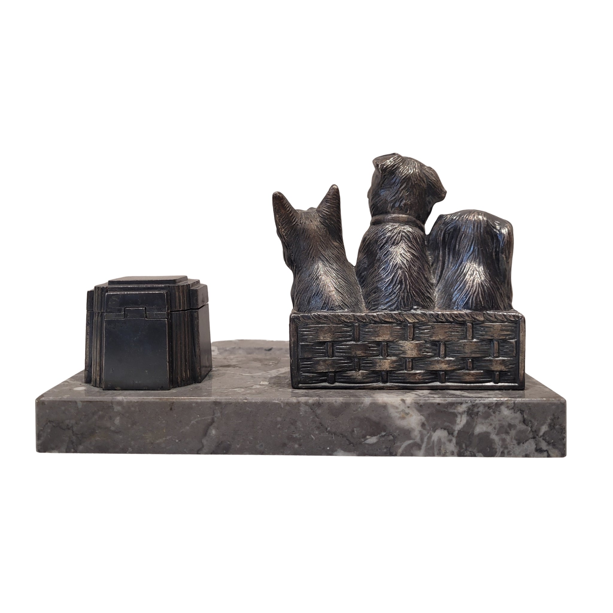 Tintero Art déco, Mármol y bronce, s. XX – Francia
