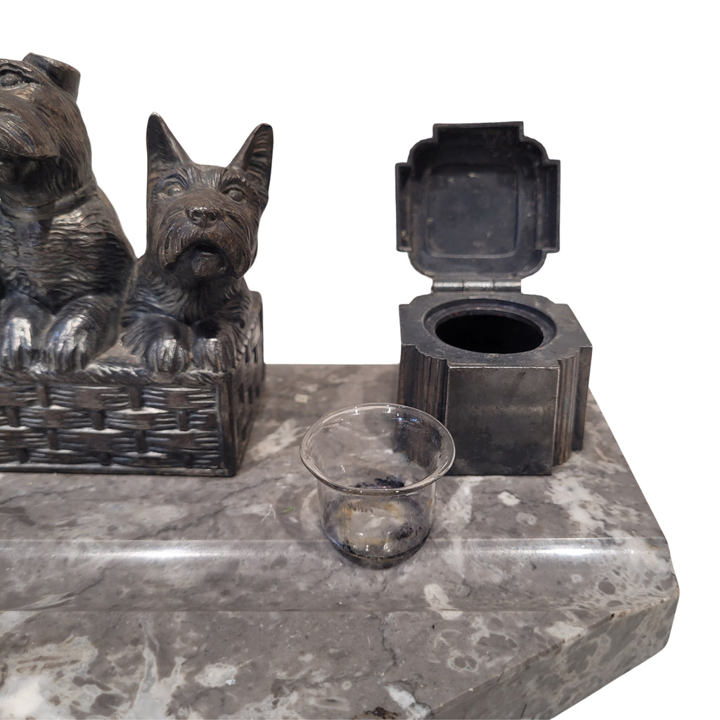 Tintero Art déco, Mármol y bronce, s. XX – Francia