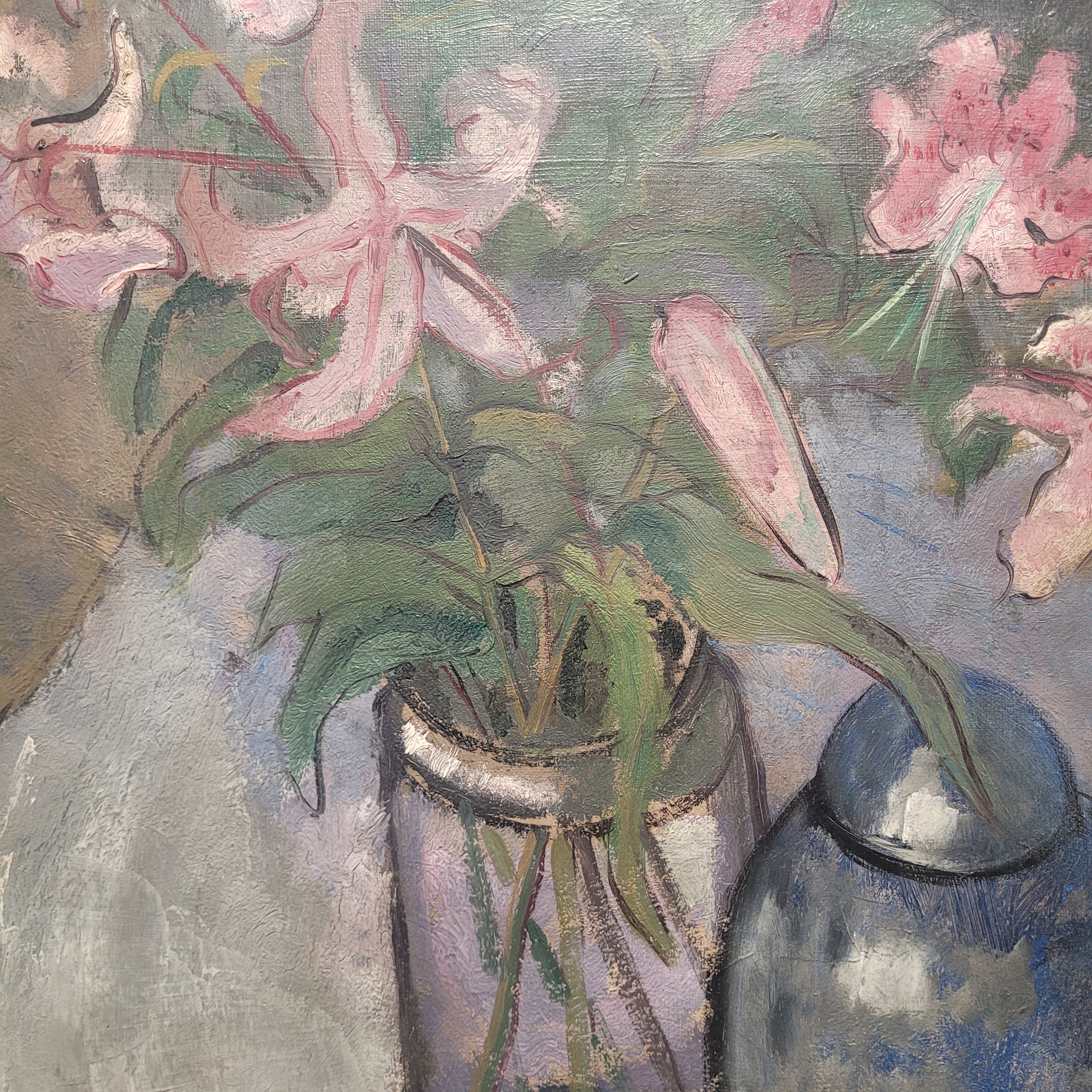 Óleo sobre lienzo "Bodegón de flores", Escuela Holandesa, s. XX – Países Bajos