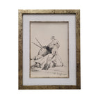 Dibujo a plumilla ”Toro / tauromaquia / torero” Fernández Román, 1986 - Firmado (Copia)