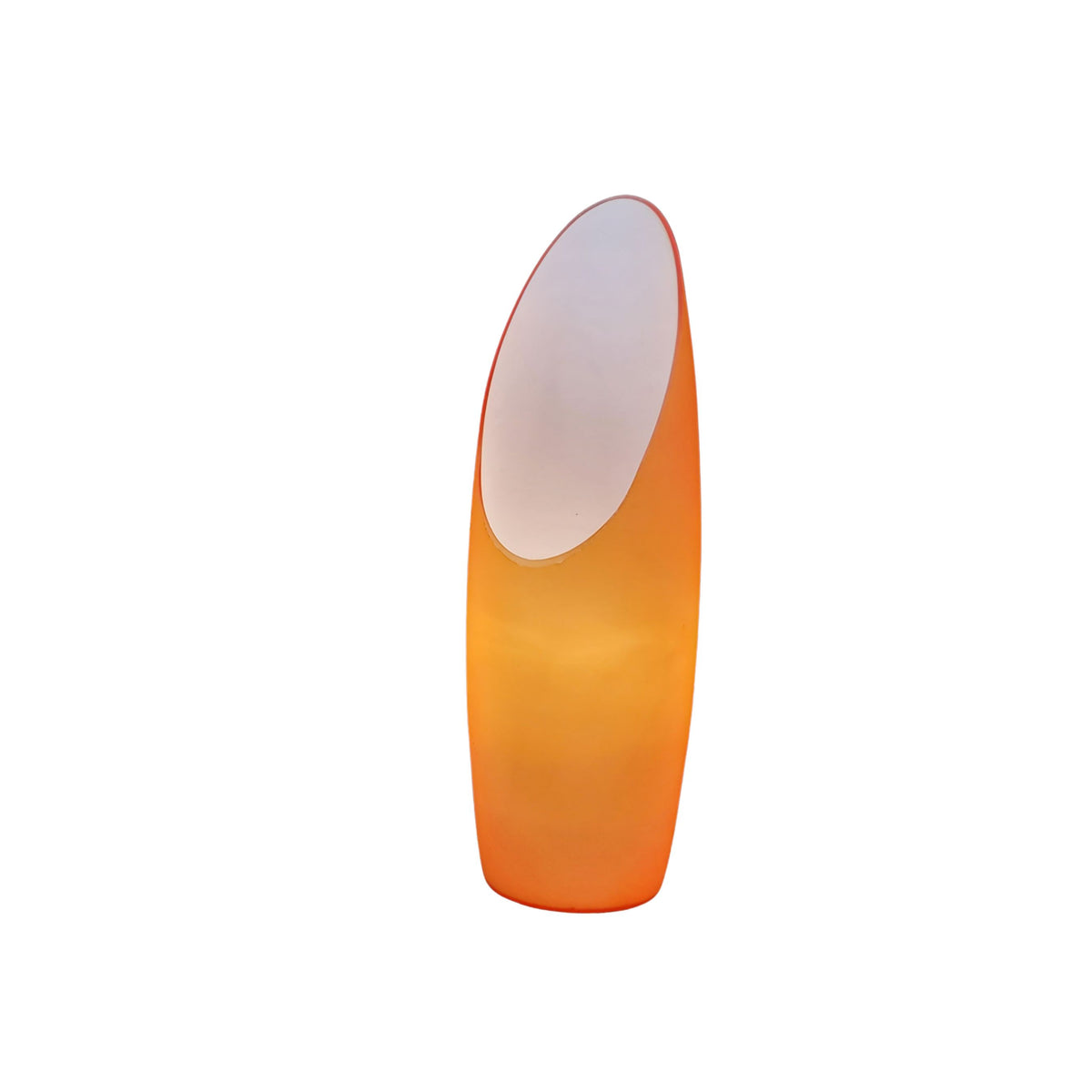 Lámpara de sobremesa de cristal doblado, Naranja, años 70 – Francia