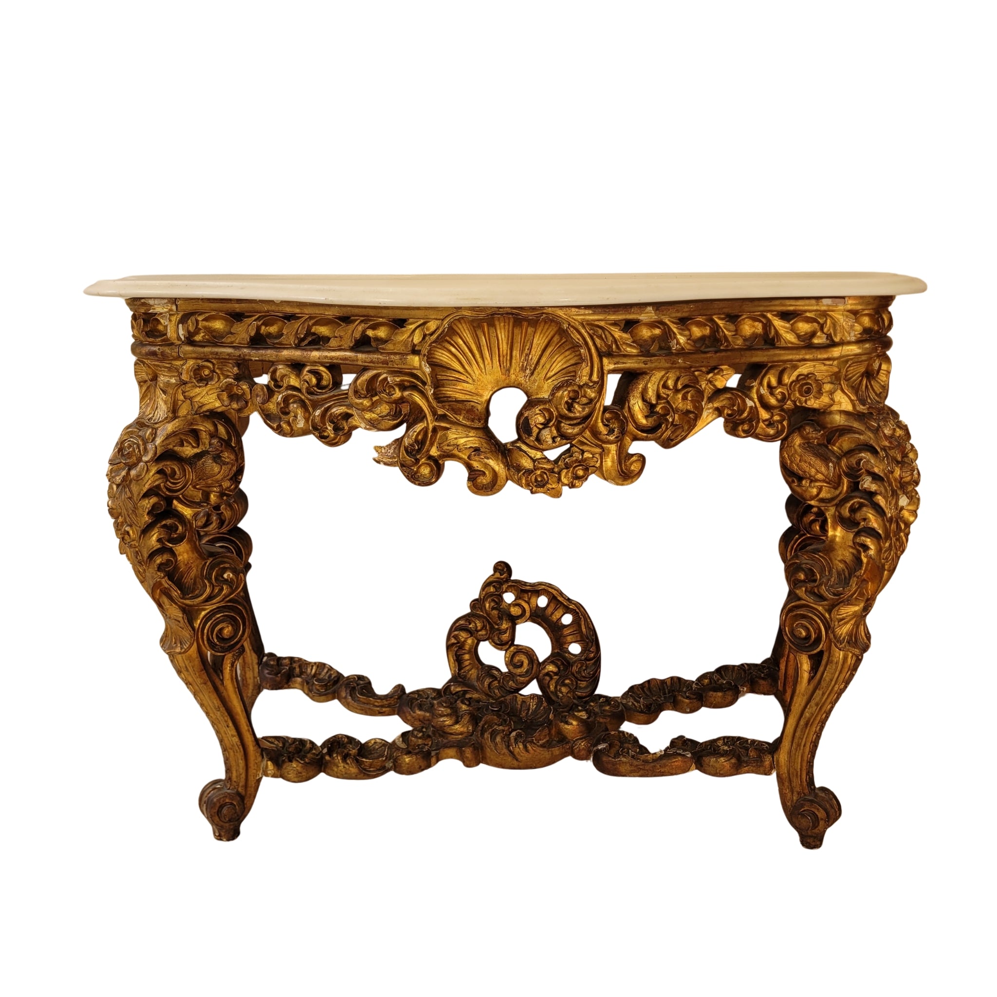 Consola isabelina, Madera tallada y mármol, ca. 1850-1915 – España