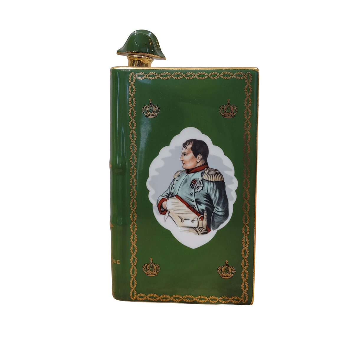 Licorera / Botella "Libro Napoleón" Cognac Camus, Porcelana de Limoges, Oro 22 kts, 1969 - Francia