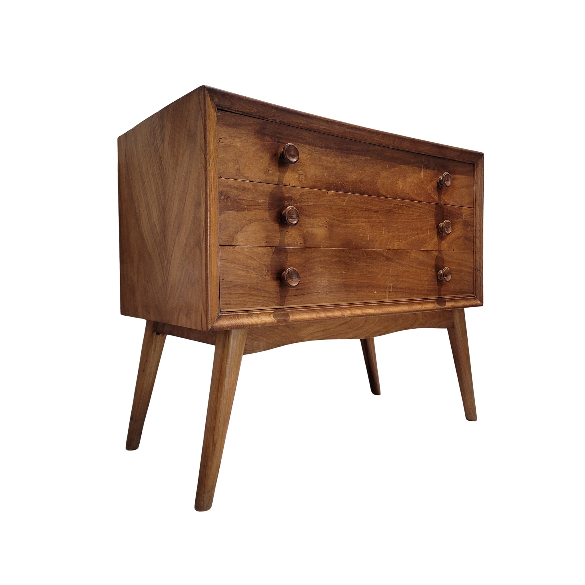 Mesita de noche, Madera de haya, Mid-century, s. XX - España