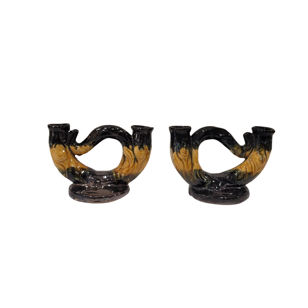Pareja Candelabros / Portavelas, Cerámica de Vallauris, siglo XX – Francia