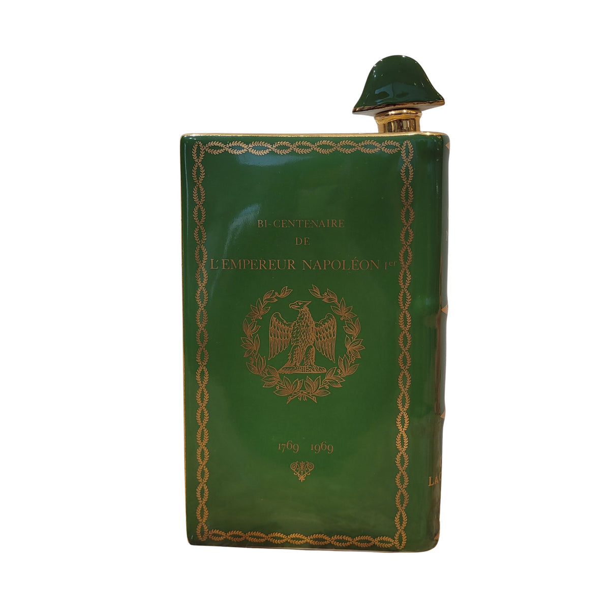 Licorera / Botella "Libro Napoleón" Cognac Camus, Porcelana de Limoges, Oro 22 kts, 1969 - Francia
