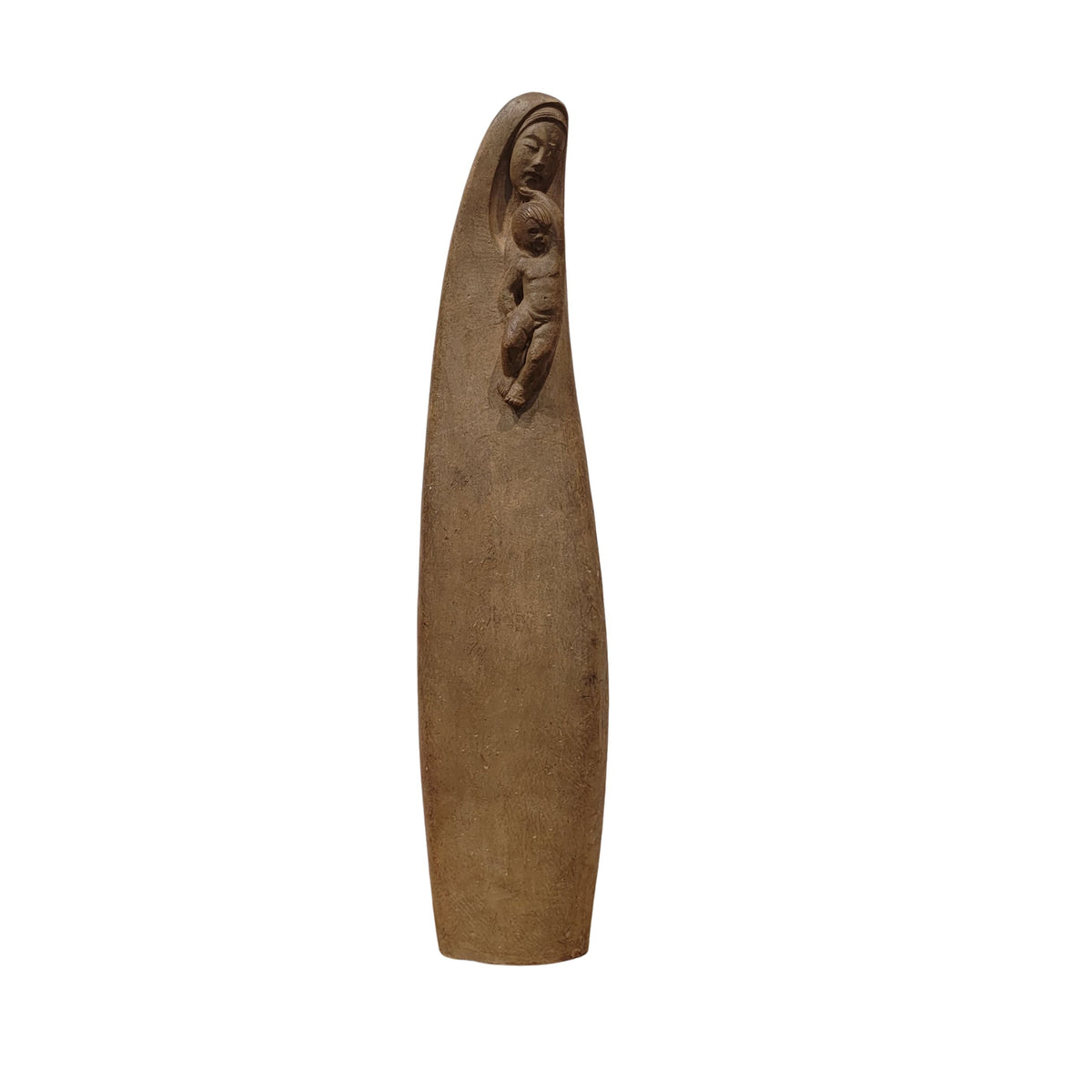 Escultura de terracota “Virgen con el Niño Jesús”, s. XX - España