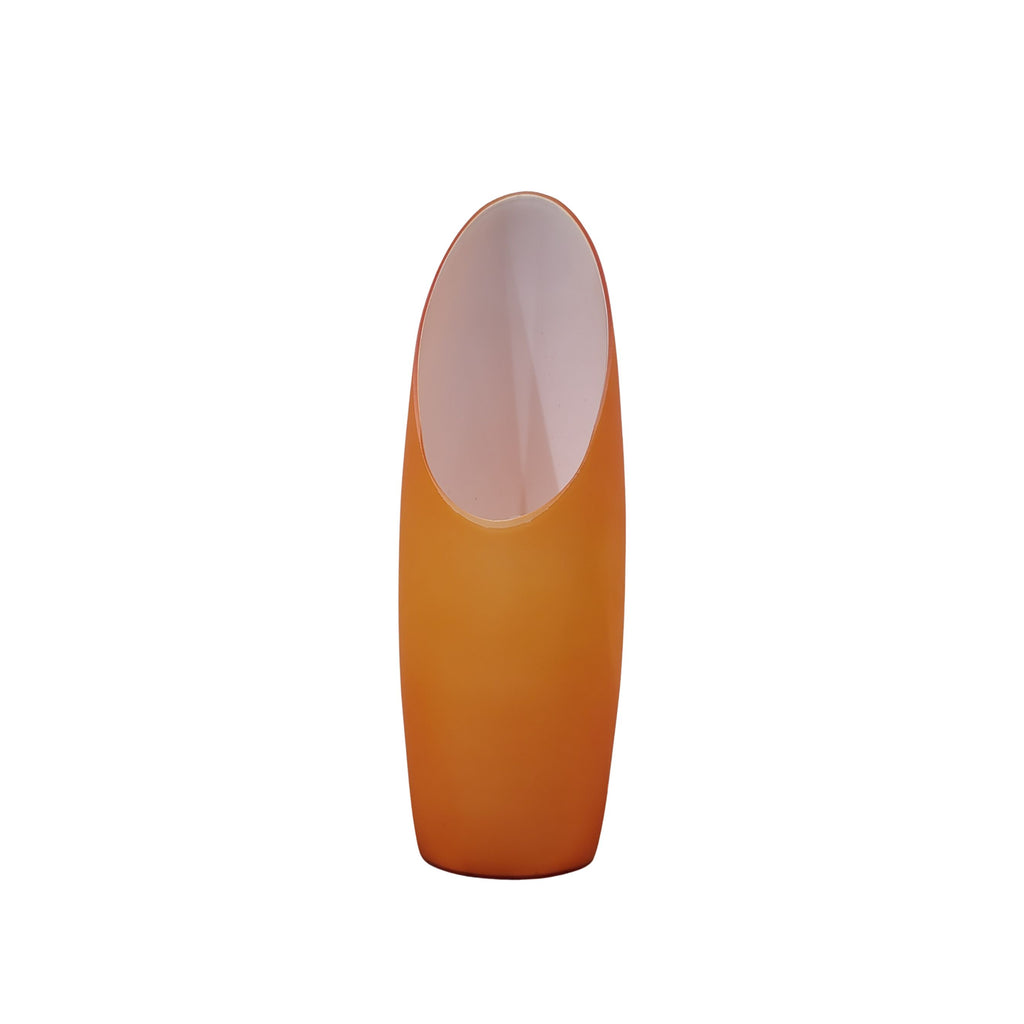 Lámpara de sobremesa de cristal doblado, Naranja, años 70 – Francia