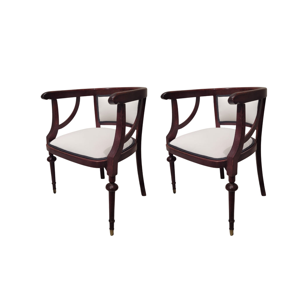 Pareja Sillas, Madera de Caoba, ca. 1950 – Francia