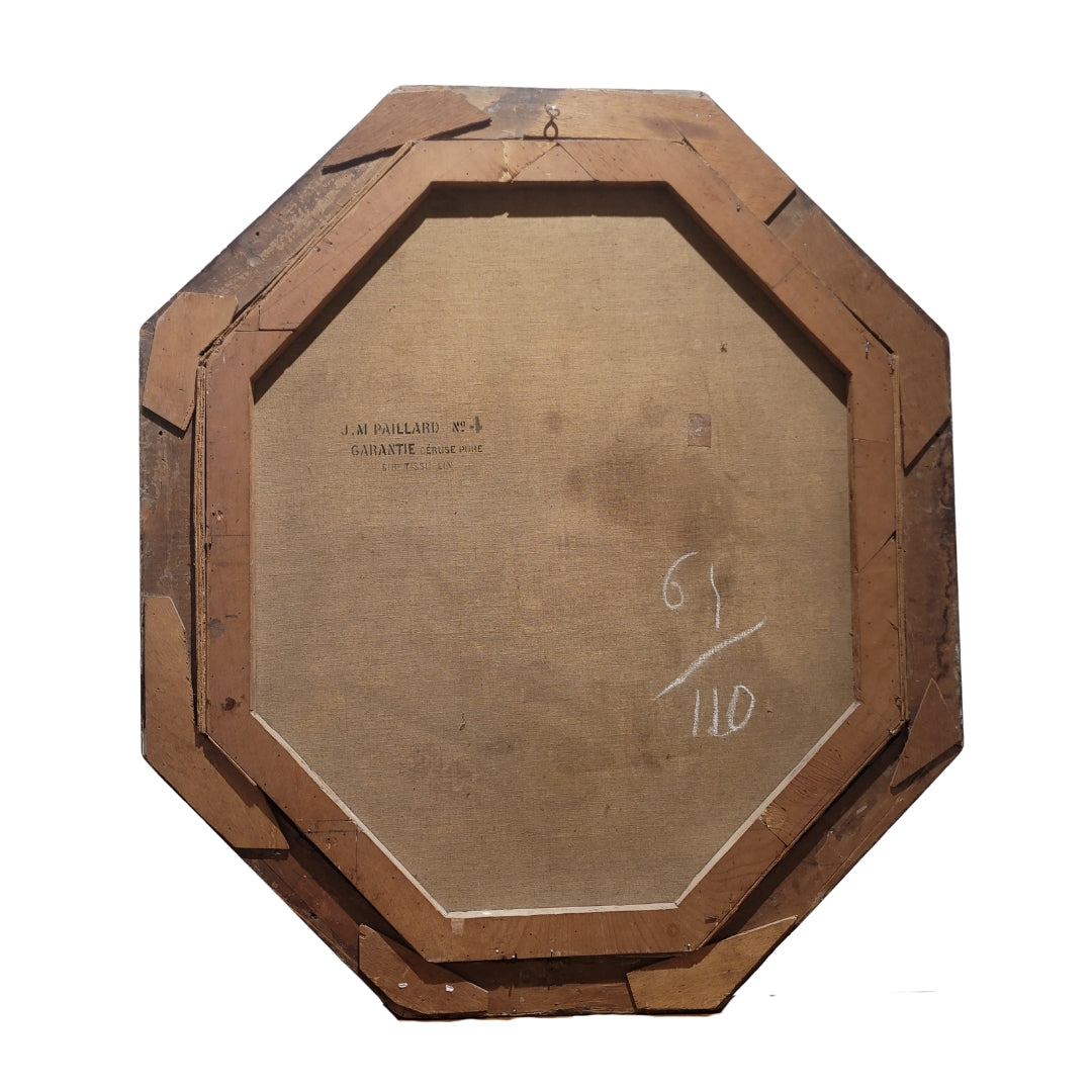 Óleo sobre lienzo “Retrato de dama” Louis Pieter, siguiendo a Nattier, s. XIX – Francia