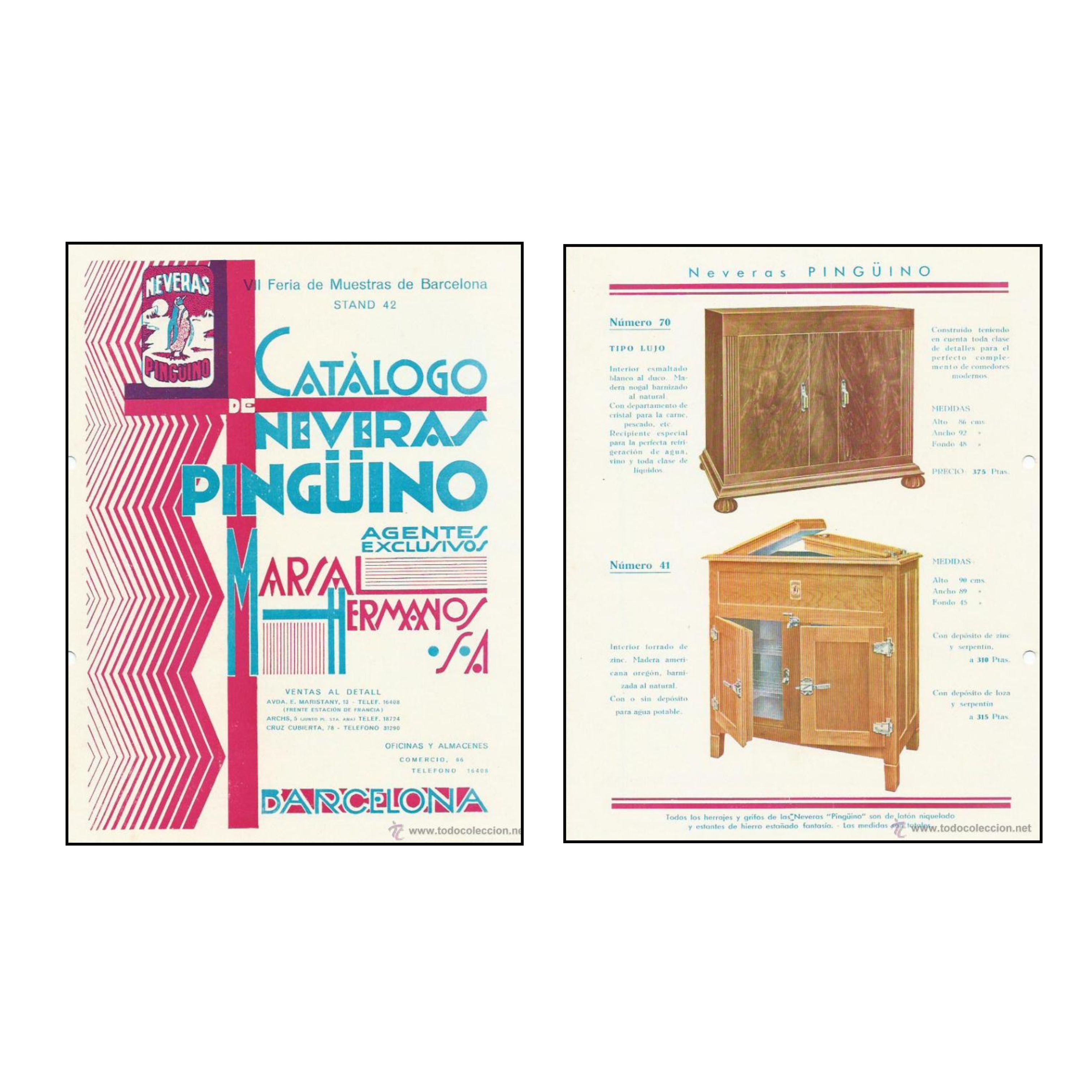 Fresquera / Antigua Nevera (Mueble bar), Pingüino, Estilo barco, hacia 1930 - Barcelona, España