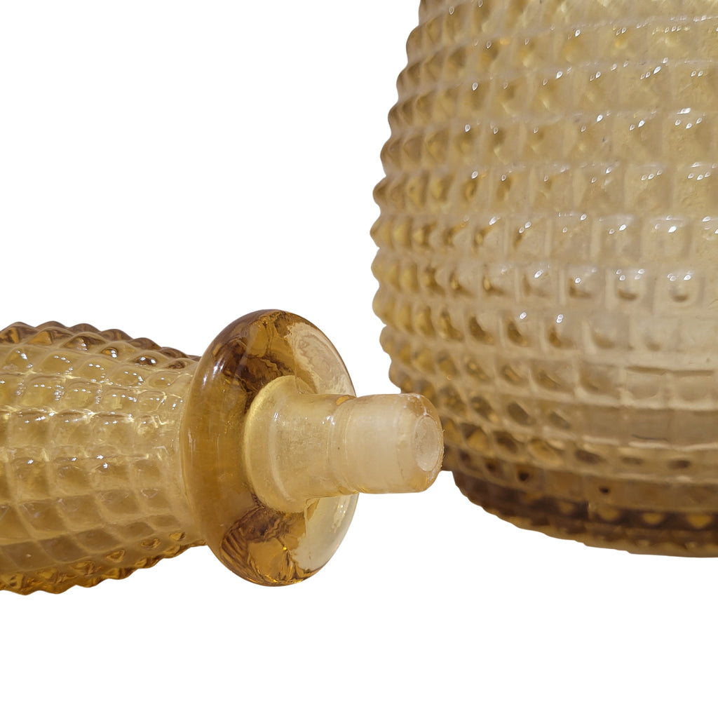 Botella Mid-Century, Cristal ámbar, s. XX – Italia