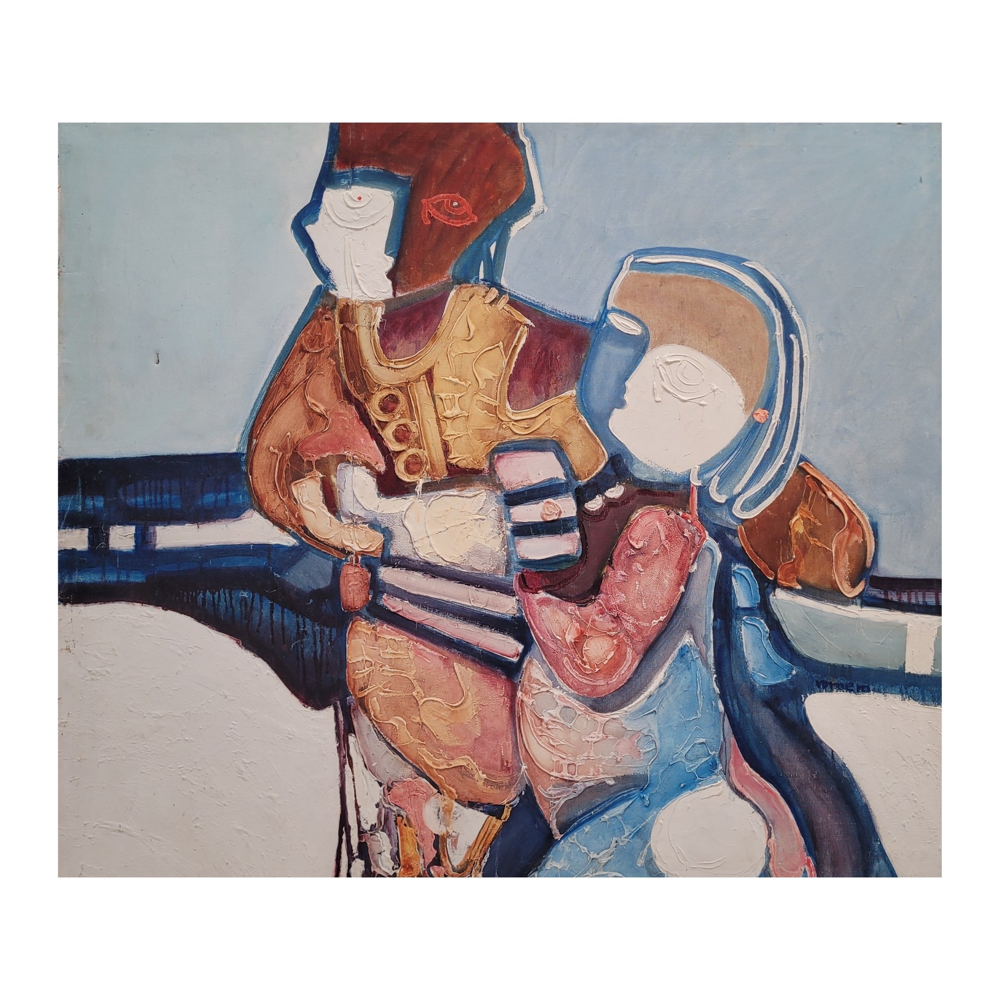 Óleo y acrílico sobre lienzo “Gente 2” Alberto Romero, 1967 – Altea, España