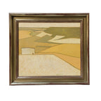 Óleo sobre lienzo “Paisaje palomar gris” Félix Cuadrado-Lomas, s. XX - Valladolid Grupo Simancas