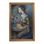 Óleo sobre lienzo “Arlequín”, firmado Isla, c. 1970 – 1980 – Valladolid, España