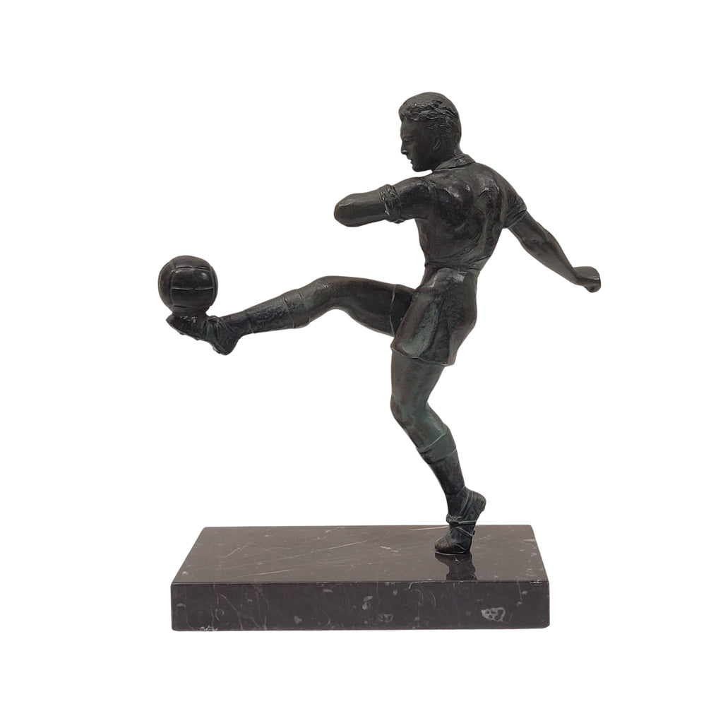 Escultura "Futbolista de la Copa del Mundo”, Art déco, Bronce, década de 1940 - Francia