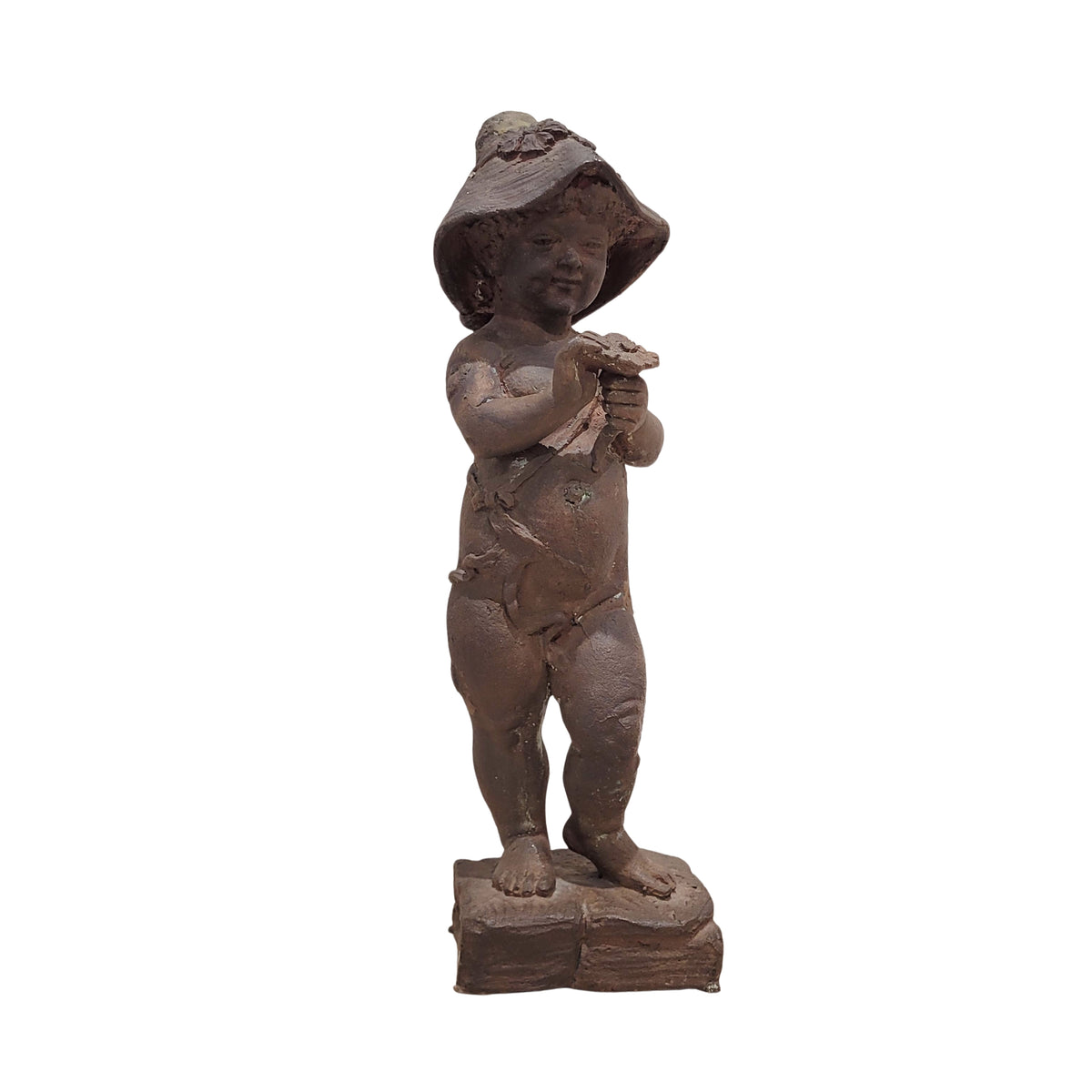 Figura de bronce “niño con flor”, Firmado Daniel, 1942 - España