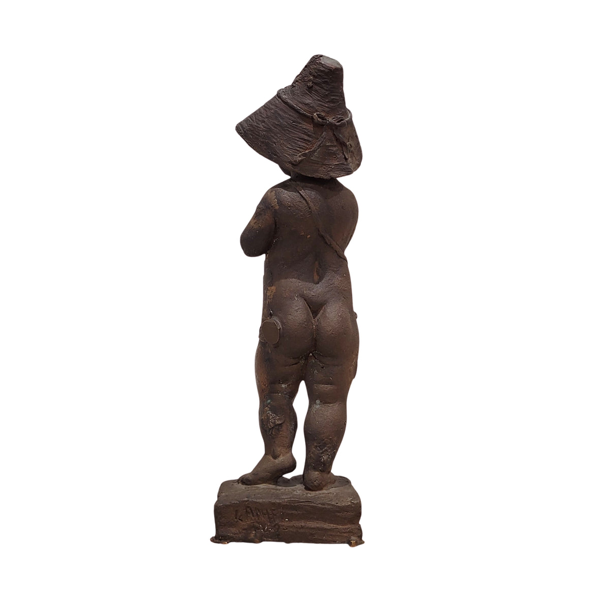 Figura de bronce “niño con flor”, Firmado Daniel, 1942 - España