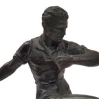 Escultura "Futbolista de la Copa del Mundo”, Art déco, Bronce, década de 1940 - Francia