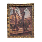 Óleo sobre tabla “Claustro”, Josep Oriol, Escuela Catalana, s. XX – Cataluña, España