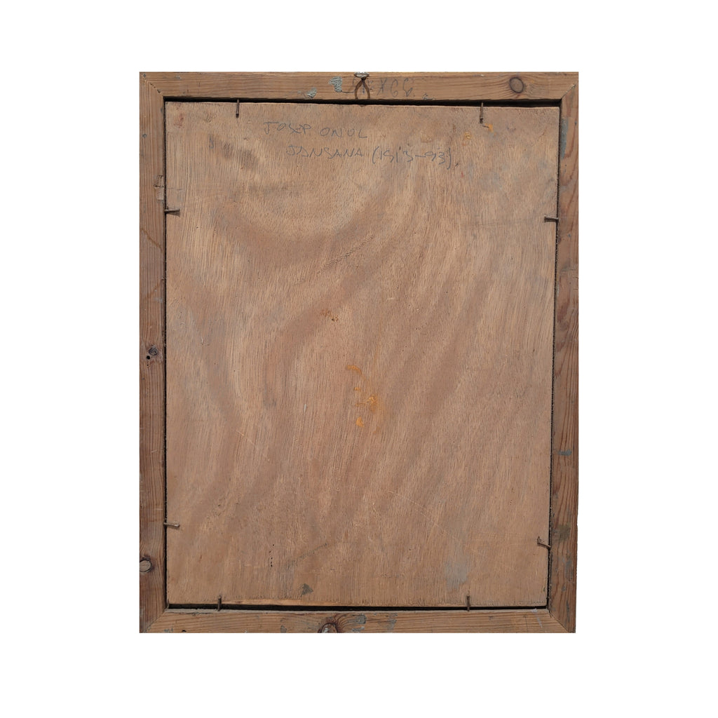 Óleo sobre tabla “Claustro”, Josep Oriol, Escuela Catalana, s. XX – Cataluña, España