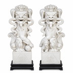 Pareja León de Foo (Fo o Shizi) Cerámica vidriada, Dinastía Qing, s. XIX - China